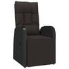 vidaXL Reclining Garden Chair with Cushions Black Poly Rattan
