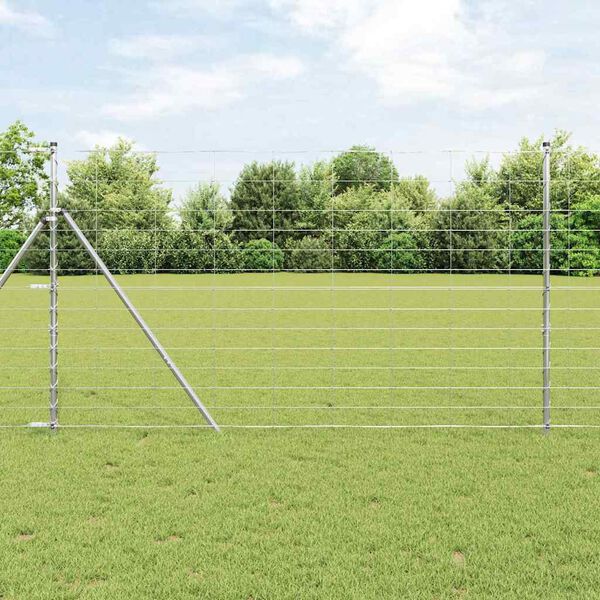 vidaXL Field Fence Silver 50 x 1.4 m Galvanised steel