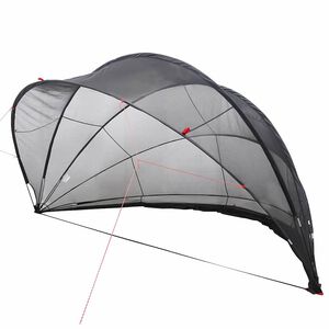 vidaXL Pool Dome Folding Manual Black 472 x 460 x 229 cm