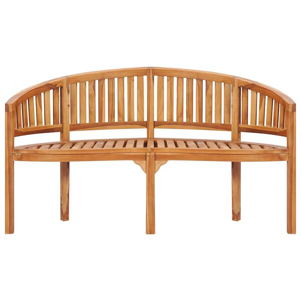 vidaXL Banana Bench 151 cm Solid Teak Wood
