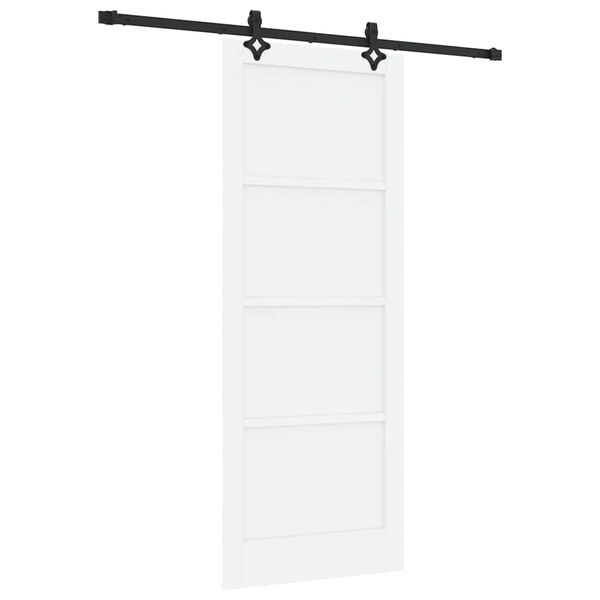 vidaXL Sliding Door White and Black 83 x 211 cm Solid Pine Wood