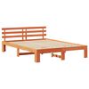 vidaXL Bed Frame with Headboard Wax Brown 160 x 200 cm Solid Pine Wood