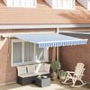 vidaXL Retractable Awning Manual Blue and White 350 x 250 cm