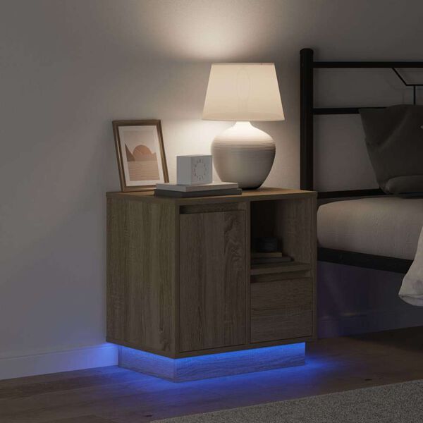 vidaXL Bedside Cabinet Sonoma Oak 50 x 34.5 x 50 cm Engineered wood