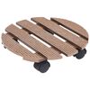 vidaXL Plant Trolleys 2 pcs Brown Ø30x7.5 cm WPC