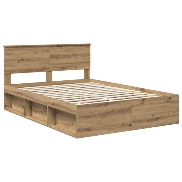 vidaXL Bed Frame Artisian Oak 160 x 200 cm Engineered wood