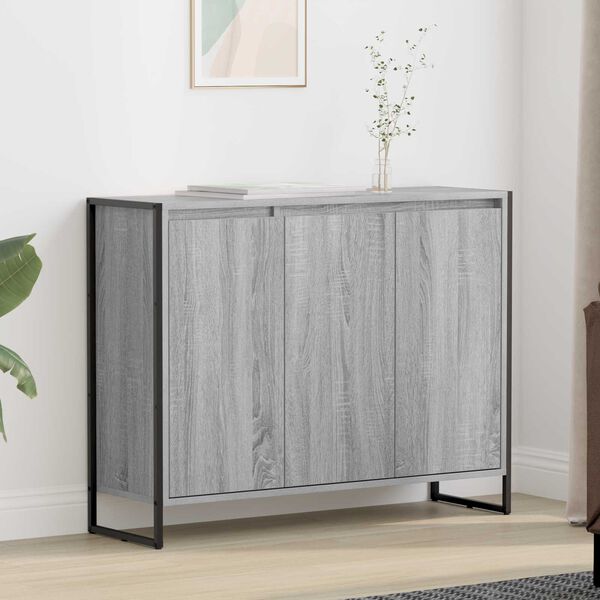 vidaXL Side Cabinet Grey Sonoma 96.5 x 30 x 75 cm Engineered Wood