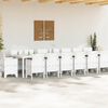 vidaXL Garden Dining Set with Cushions with Cushion 17 pcs White PP
