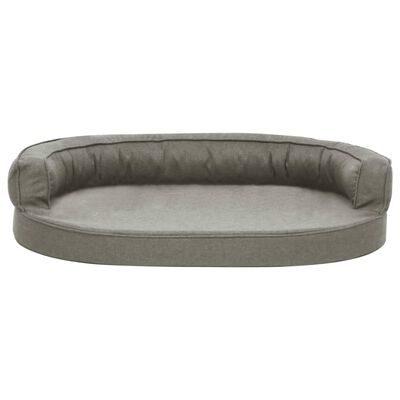 vidaXL Ergonomic Dog Bed Mattress 75x53 cm Linen Look Grey