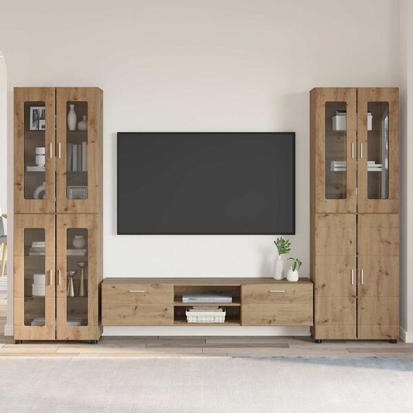 vidaXL TV Cabinet Set with Drawer FLORIN Artisan Oak Engineered Wood