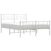 vidaXL Metal Bed Frame without Mattress with Footboard White 135x190cm