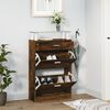 vidaXL Shoe Cabinet Smoked Oak 63x24x104 cm Engineered Wood