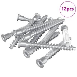 vidaXL Confirmat Screws 12 pcs Silver &Oslash;7 x 58 mm Metal