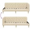 vidaXL Corner Bed Frame with Headboard Cream 90 x 190 cm Fabric