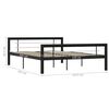 vidaXL Bed Frame without Mattress Black and White Metal 120x200 cm