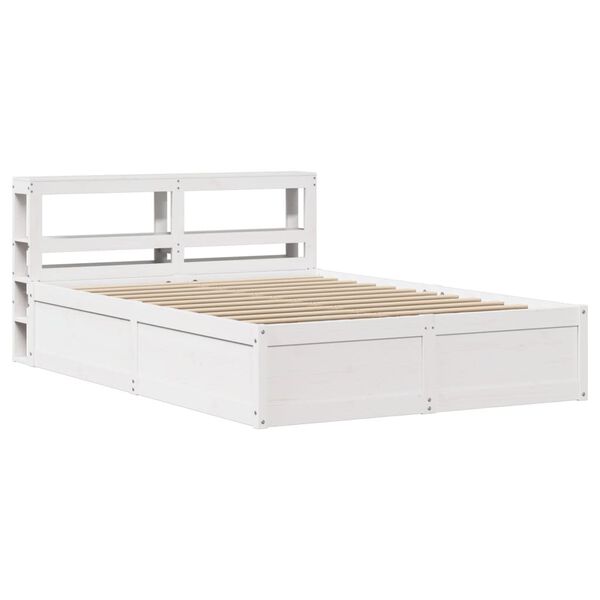 vidaXL Bed Frame with Headboard White 160x200 cm Solid Wood Pine