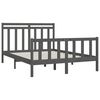 vidaXL Bed Frame without Mattress Grey Solid Wood Pine 150x200 cm King Size