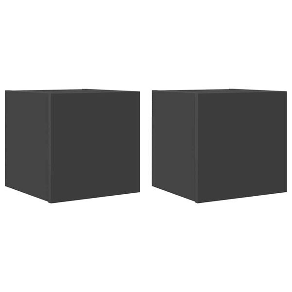 vidaXL Wall Mounted TV Cabinets 2 pcs Grey 30.5x30x30 cm