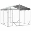 vidaXL Outdoor Dog Kennel with Roof Silver 3x3x2.5 m Galvanised Steel