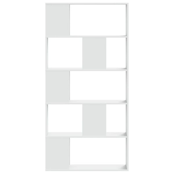 vidaXL Bookcase 5-Tier White 80.5x23.5x162.5 cm Engineered Wood