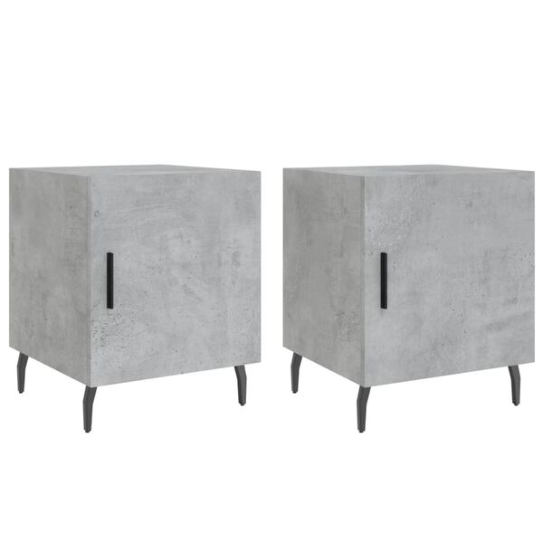 vidaXL Bedside Cabinets 2 pcs Concrete Grey 40x40x50 cm Engineered Wood
