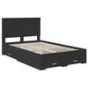 vidaXL Bed Frame with Headboard Black 120 x 190 cm Engineered Wood