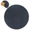vidaXL Braided Rug Reversible Navy Blue and Natural 90 cm Jute Round