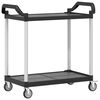 vidaXL 2-Tier Trolley Black 99x50x97 cm Aluminium