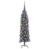 vidaXL Artificial Slim Christmas Tree Green and White 120 cm