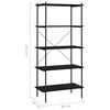 vidaXL 5-Tier Shelving Unit Black 80x40x163 cm