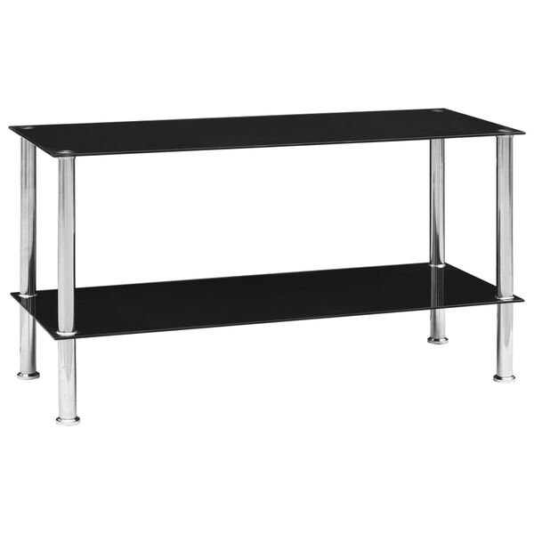 vidaXL Coffee Table Black 110x43x60 cm Tempered Glass