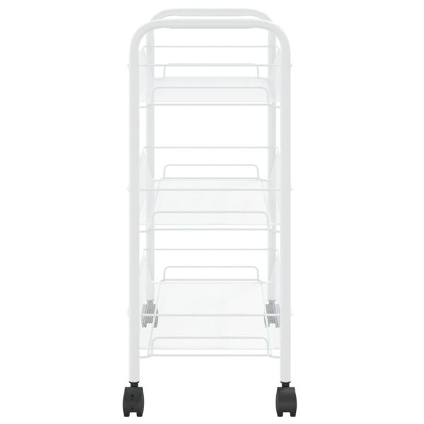 vidaXL 3-Tier Kitchen Trolley White 46x26x64 cm Iron
