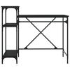 vidaXL Desk with Shelves Black 105x50x90 cm Engineered Wood&Iron