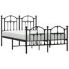 vidaXL Metal Bed Frame without Mattress with Footboard Black 120x190cm