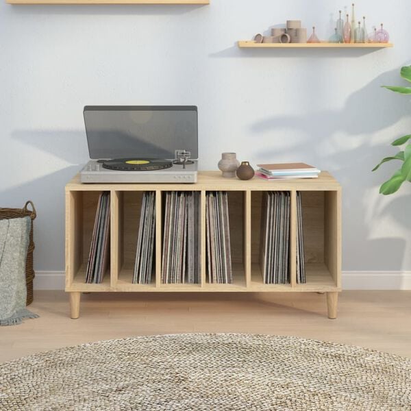vidaXL Record Cabinet Sonoma Oak 100x38x48 cm Engineered Wood