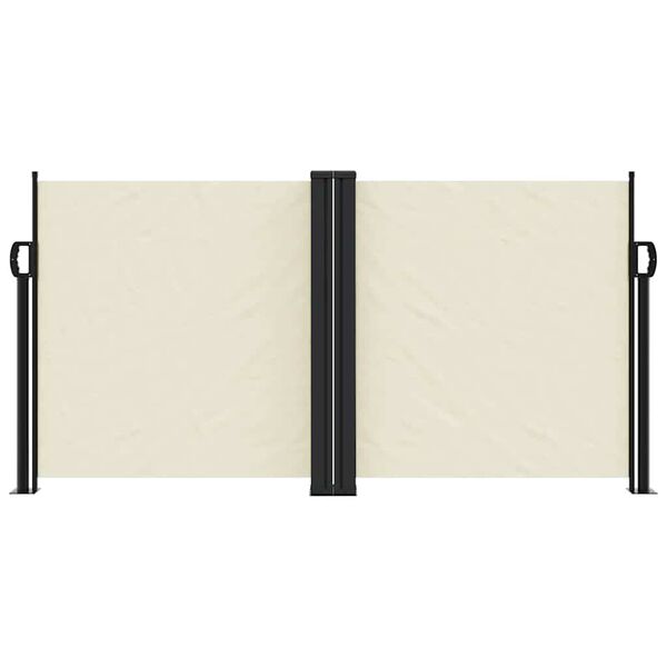 vidaXL Retractable Side Awning Cream 120x600 cm