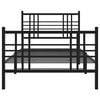 vidaXL Metal Bed Frame without Mattress with Footboard Black 90x190cm