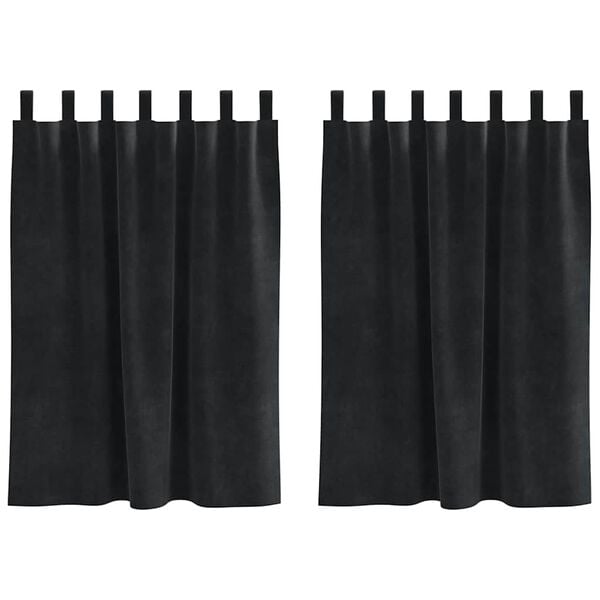 vidaXL Blackout Curtains 2 pcs Black 140 x 140 cm Velvet