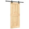 vidaXL Sliding Door with Hardware Set 85x210 cm Solid Wood Pine