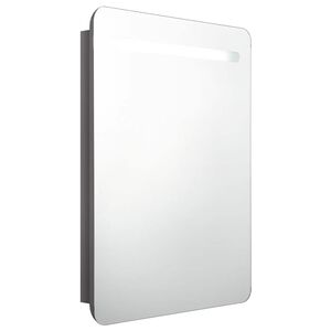 vidaXL Bathroom Cabinet | Shining Grey | MDF board with melamine finish, glass
