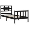 vidaXL Bed Frame without Mattress Black Small Single Solid Wood Pine