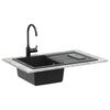 vidaXL Sink Black 780 x 500 mm 80% Quartz and 20% Resin