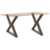 vidaXL Dining Table Legs 2 pcs Natural Steel 90x(72-73.3) cm Steel