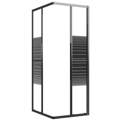 vidaXL Stripe Shower Cabin ESG 80x70x180 cm Black
