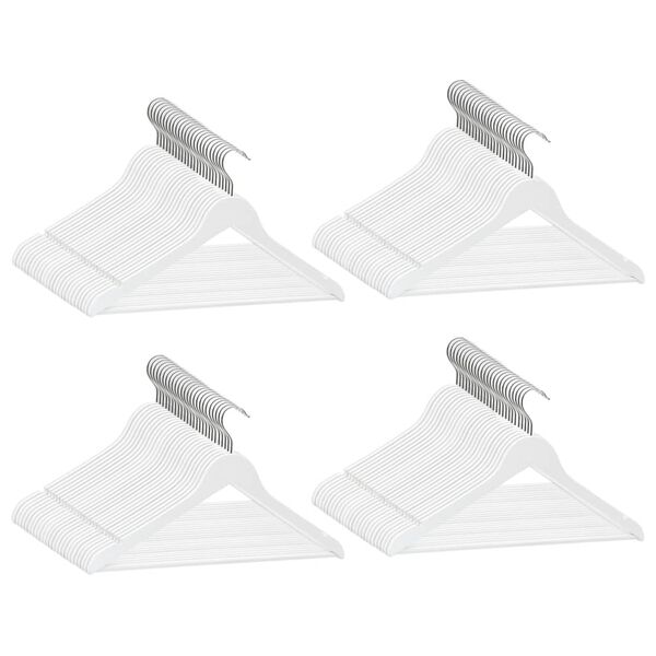 vidaXL 100 pcs Clothes Hanger Set Non-slip White Hardwood