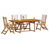 vidaXL 5 Piece Garden Dining Set Solid Wood Acacia and Textilene