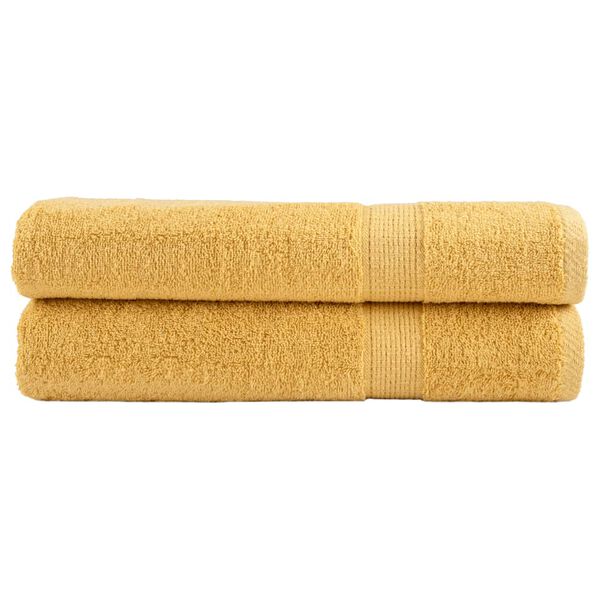 vidaXL Premium Towels "SOLUND" 2 pcs Gold 100x200 cm 600 gsm