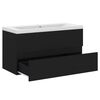 vidaXL Sink Cabinet with Built-in Basin Black Engineered Wood