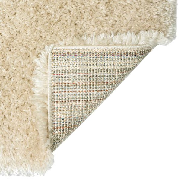 vidaXL High Pile Shaggy Rug Beige 160x230 cm 50 mm