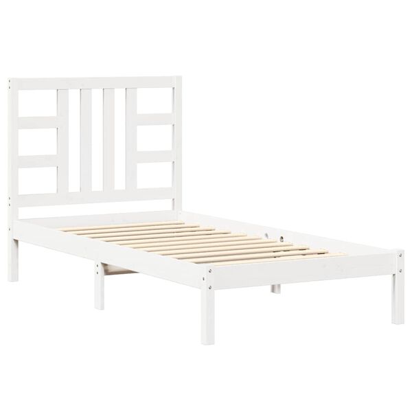 vidaXL Bed Frame without Mattress White 90x190 cm Single Solid Wood